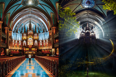 Offre combinée : Visite touristique + L’expérience AURA à la basilique Notre-Dame de Montréal