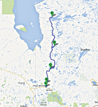 Carte Google Road Trip Le point de rencontre de la nature et de l’ingénierie!